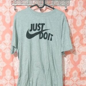 Nike Heather Gray T-Shirt with Black Slogan